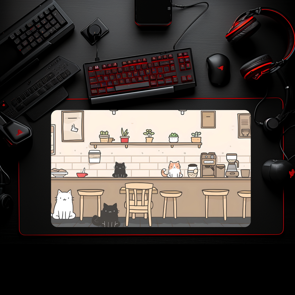 Battle Bear Playmats x Cat Cafe